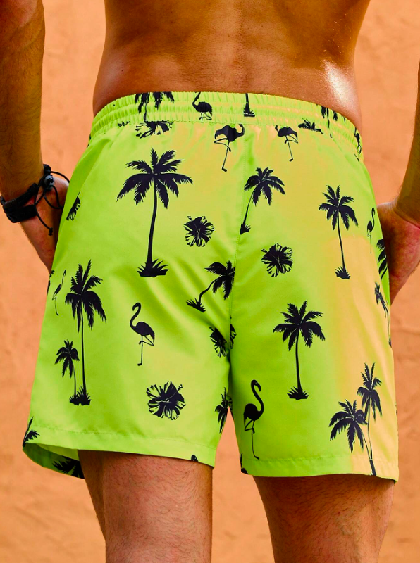 Men’s Coconut Tree Print Beach Shorts