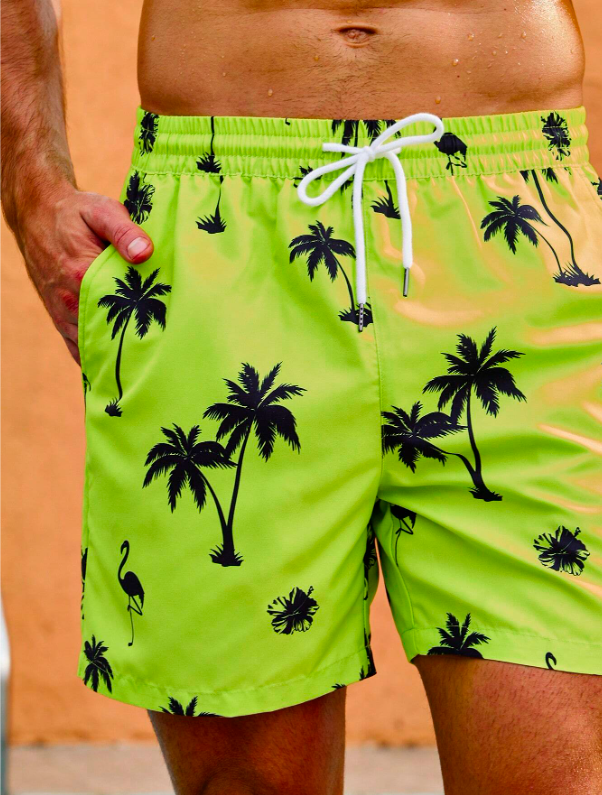 Men’s Coconut Tree Print Beach Shorts