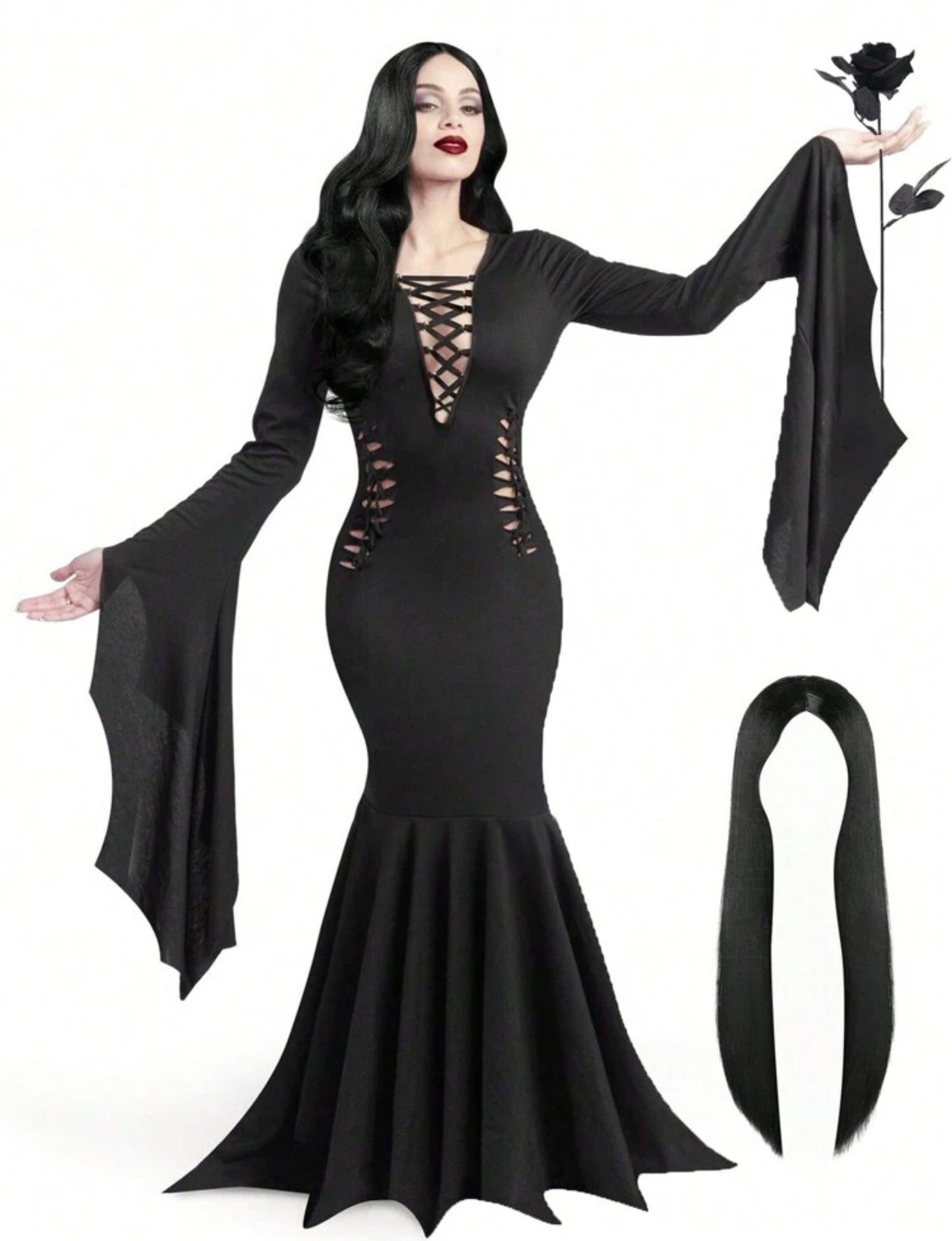 Vintage Gothic Costume (Morticia Adams)