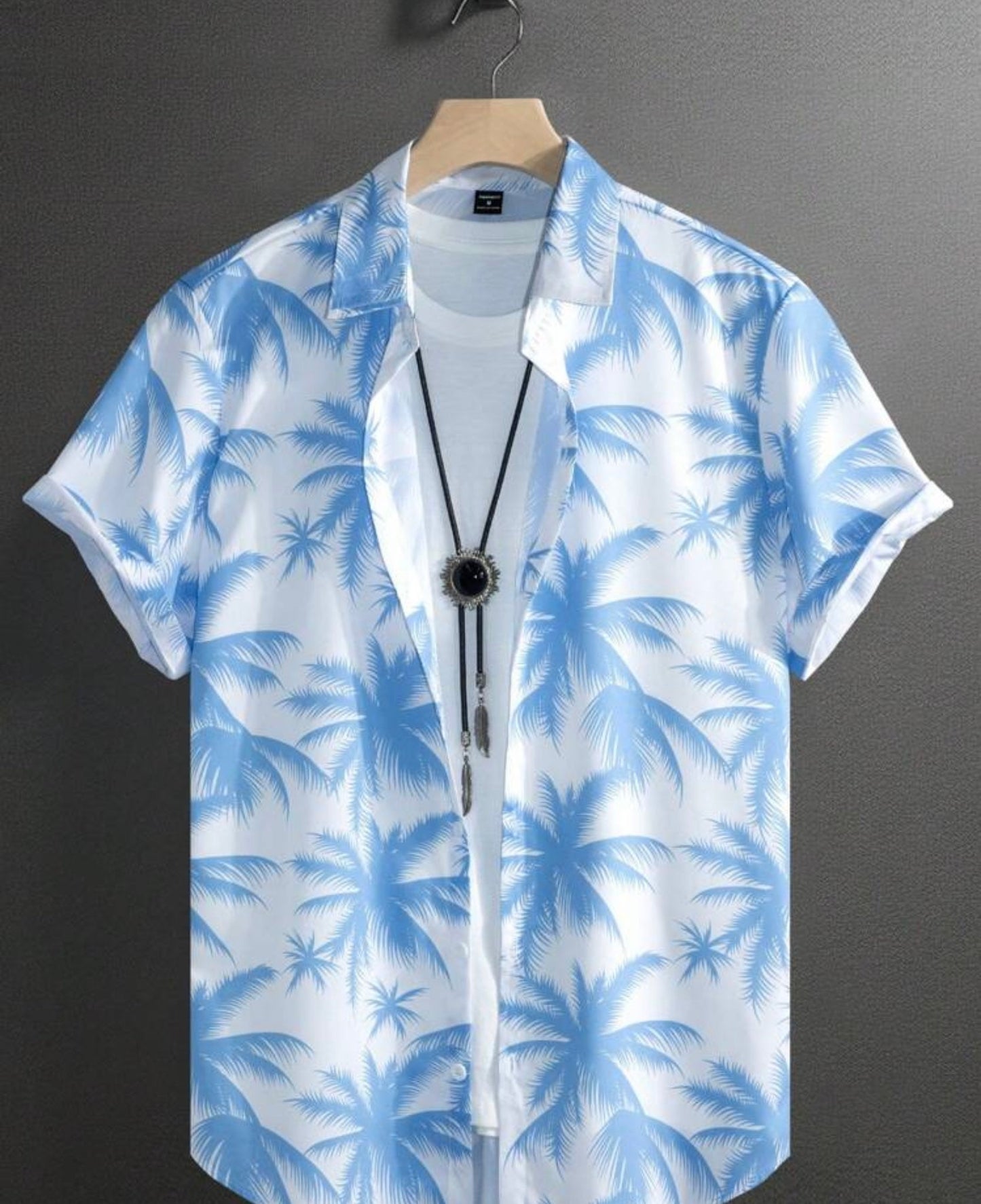 Tropical Coconut Tree Print Summer Shirt