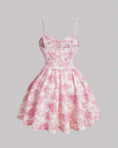 Mini Floral Print Corset Dress