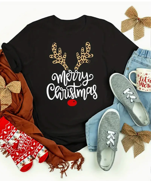 Women's Reindeer Christmas Graphic Tees